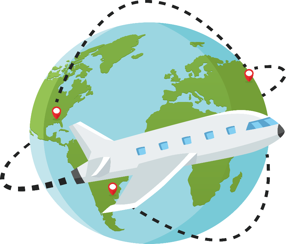 Globe With Airplane Png Free Logo Image