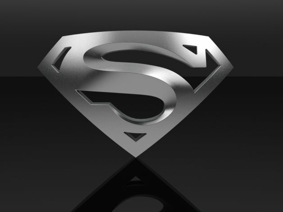 3d logo superman