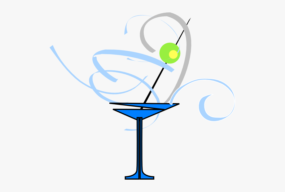 martini glass clipart blue
