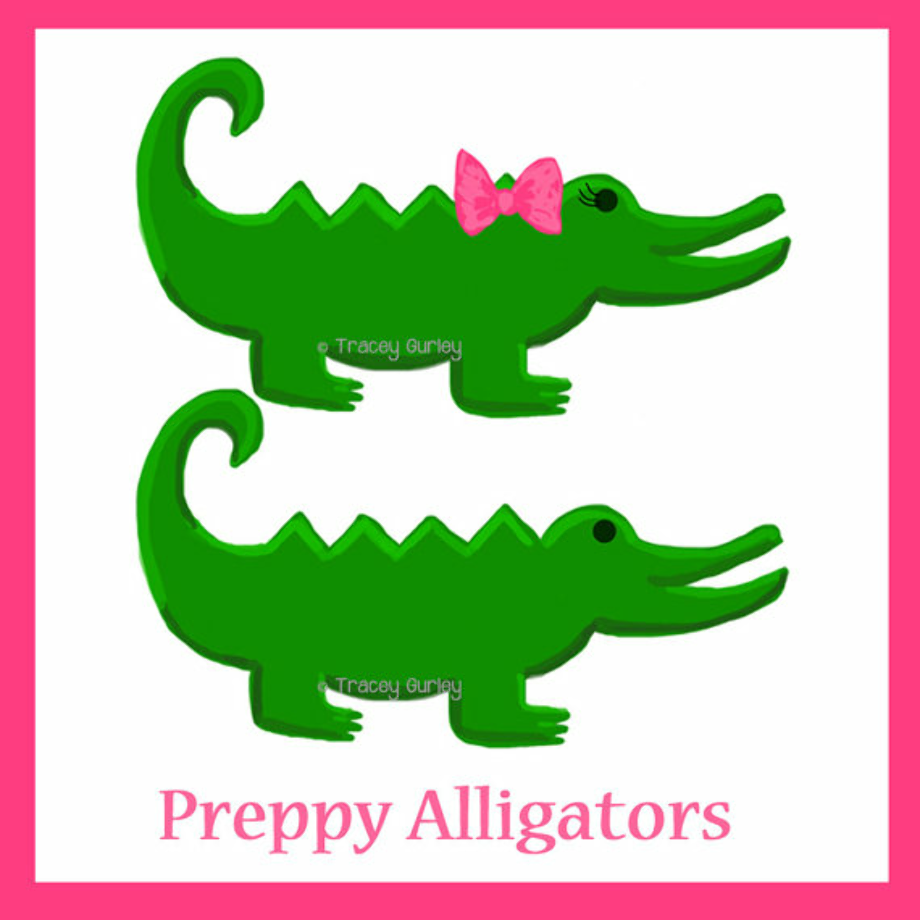alligator clip art preppy