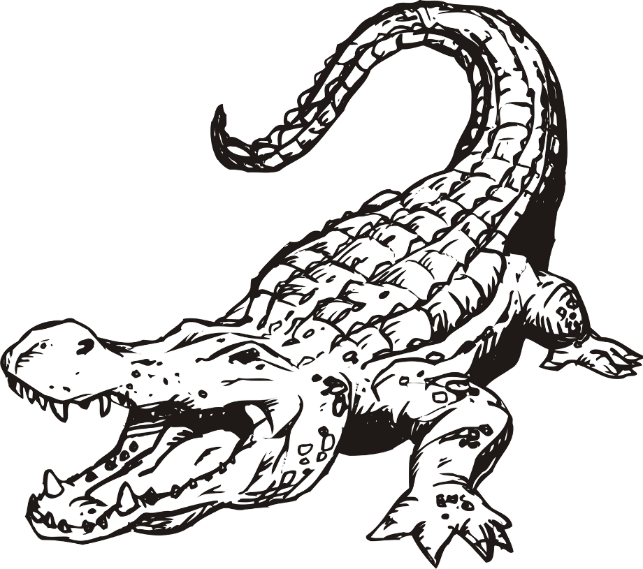 alligator clip art outline