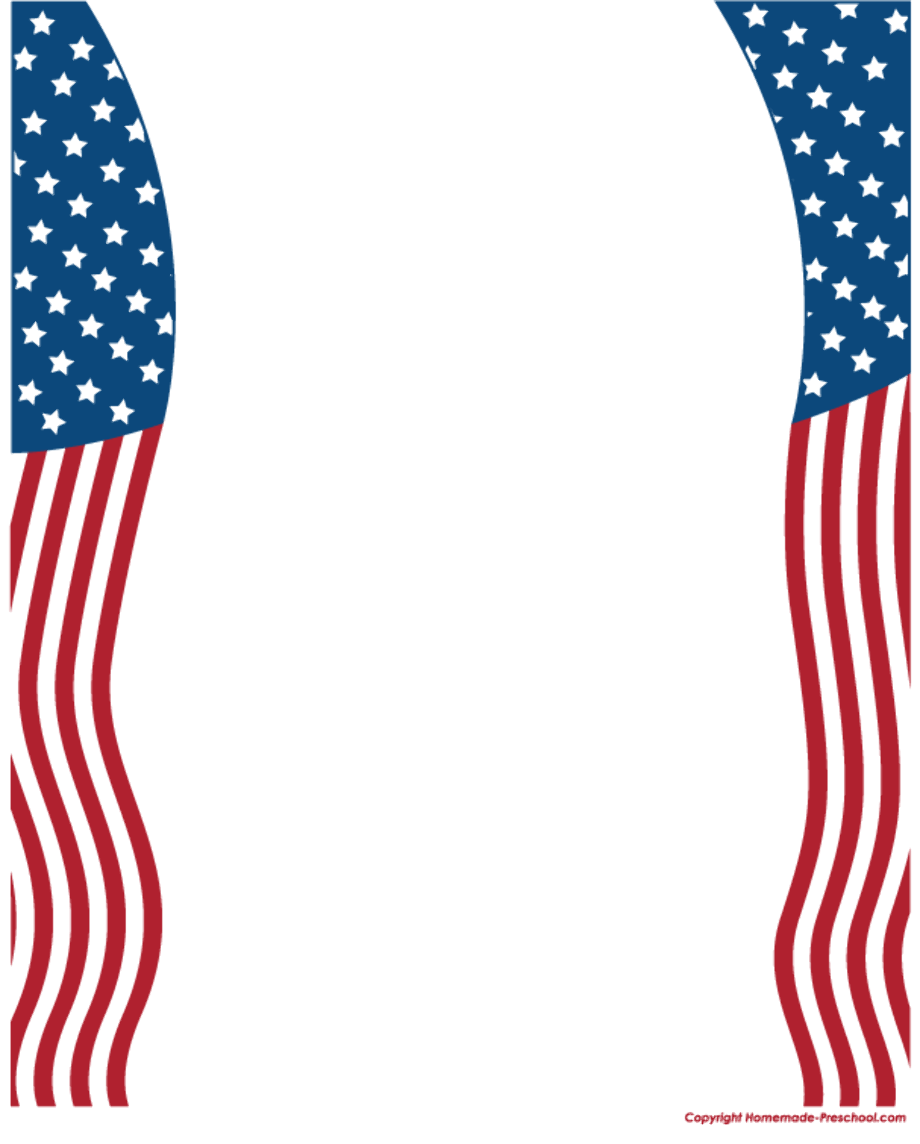 American flag transparent border