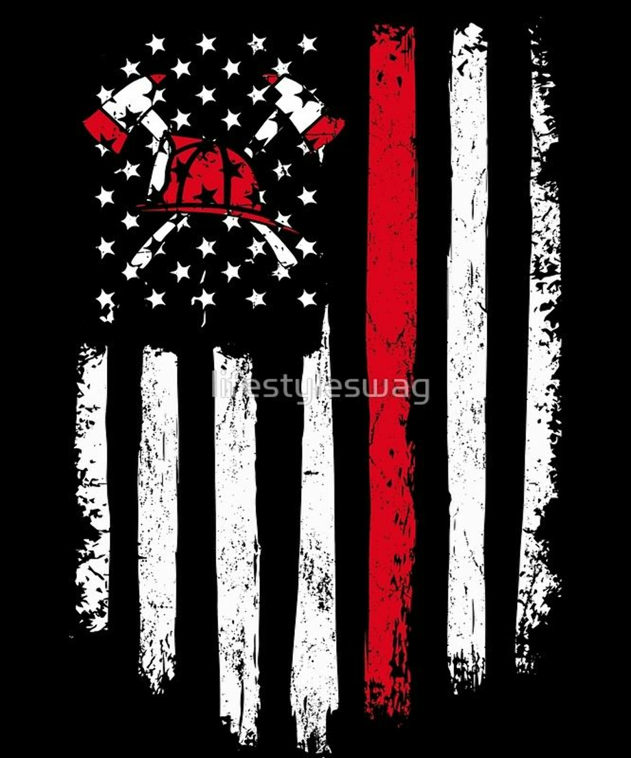 american flag clipart firefighter
