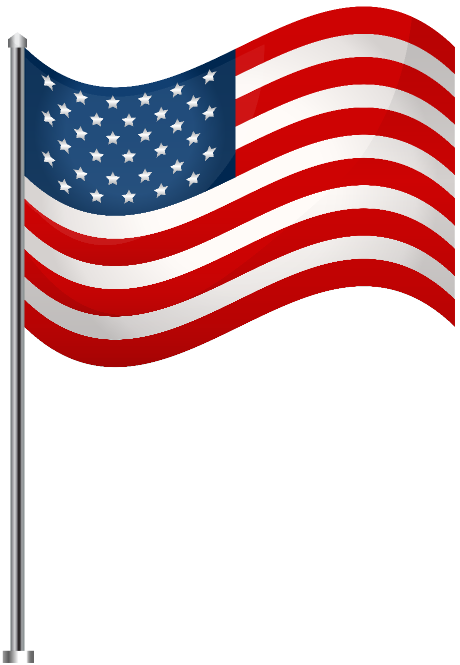 american flag transparent waving
