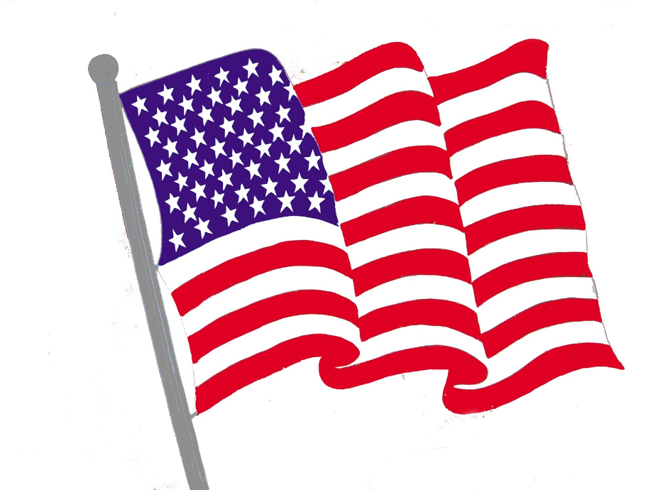 american flag clipart vector