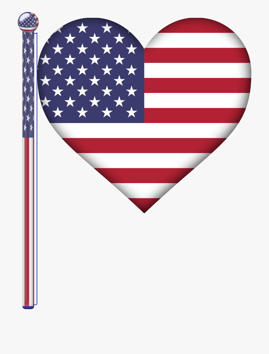 american flag transparent heart