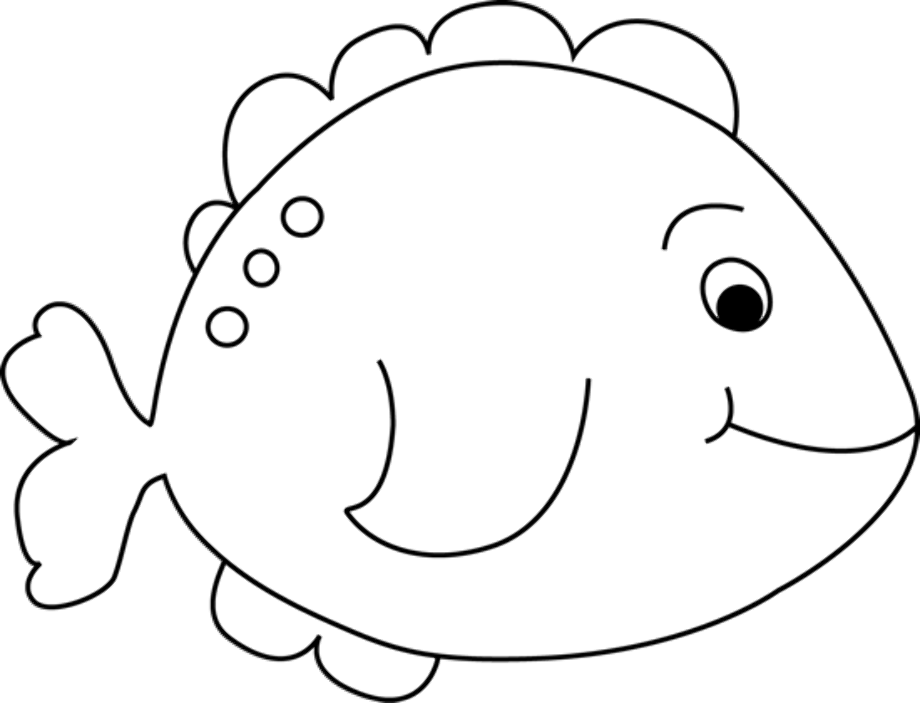 black and white clipart fish