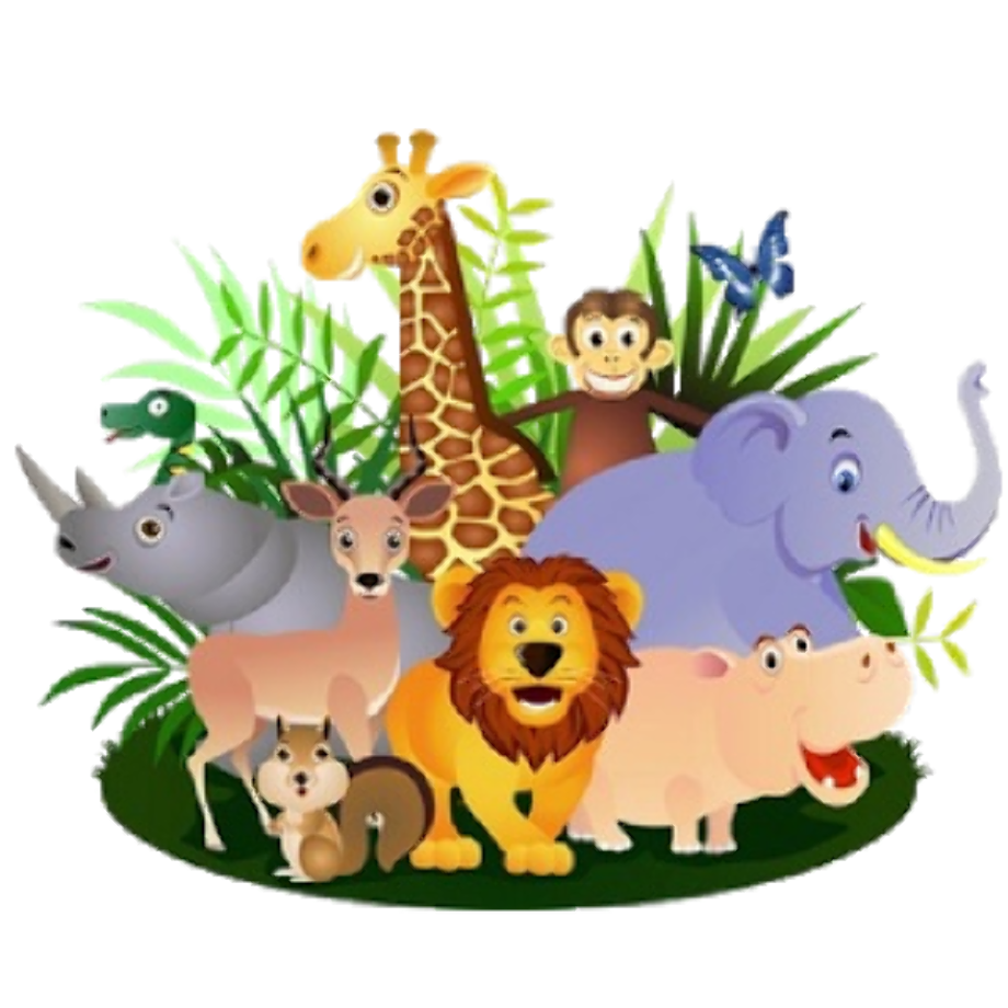 Jungle Safari Transparent Image - Animals And Humans Clipart 995