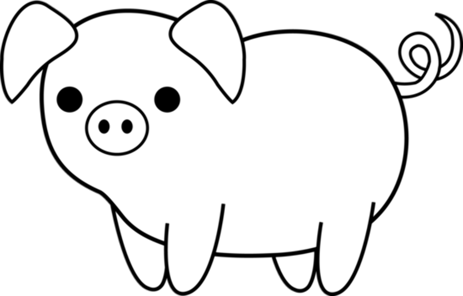 pig clipart black and white big