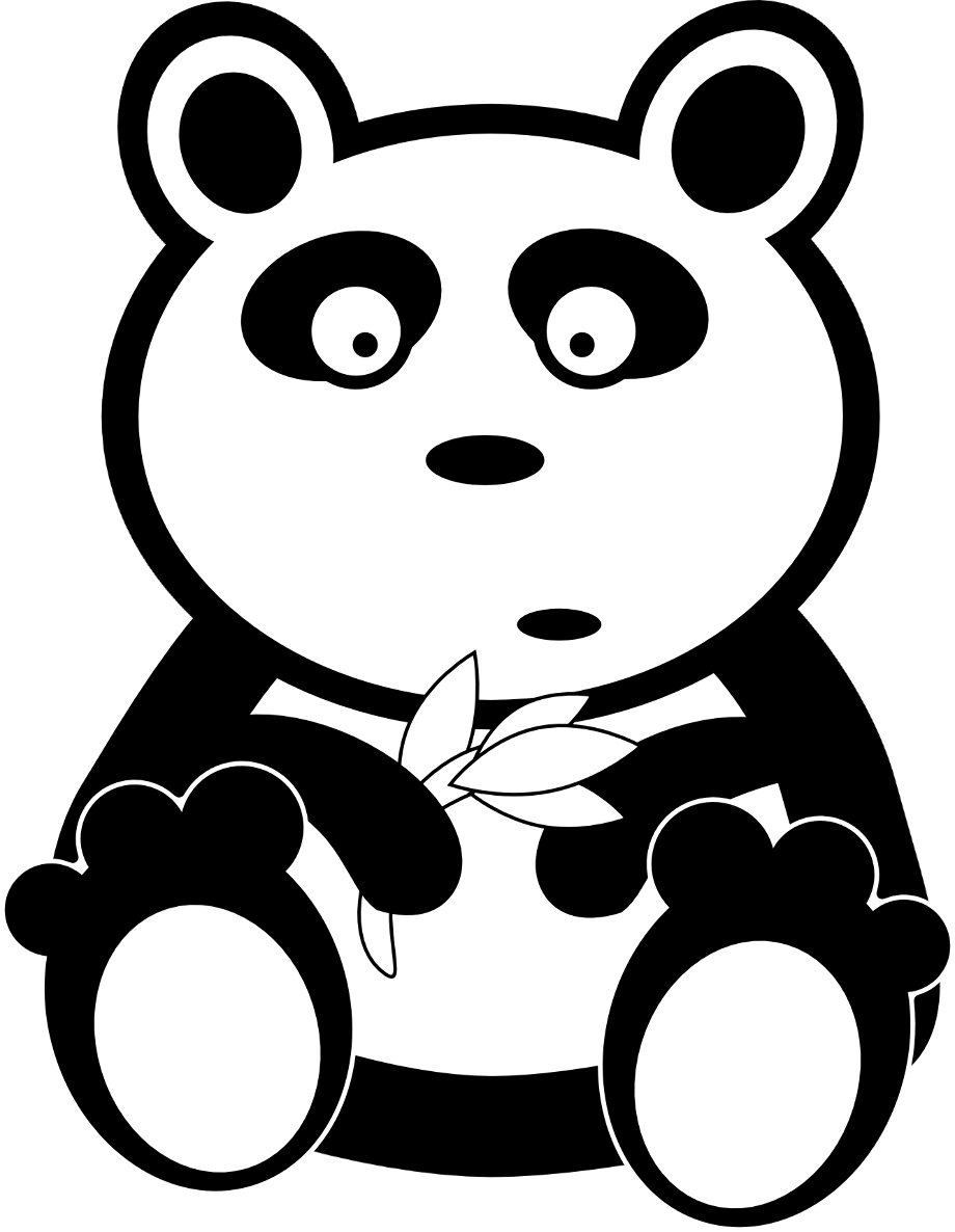 panda clipart outline