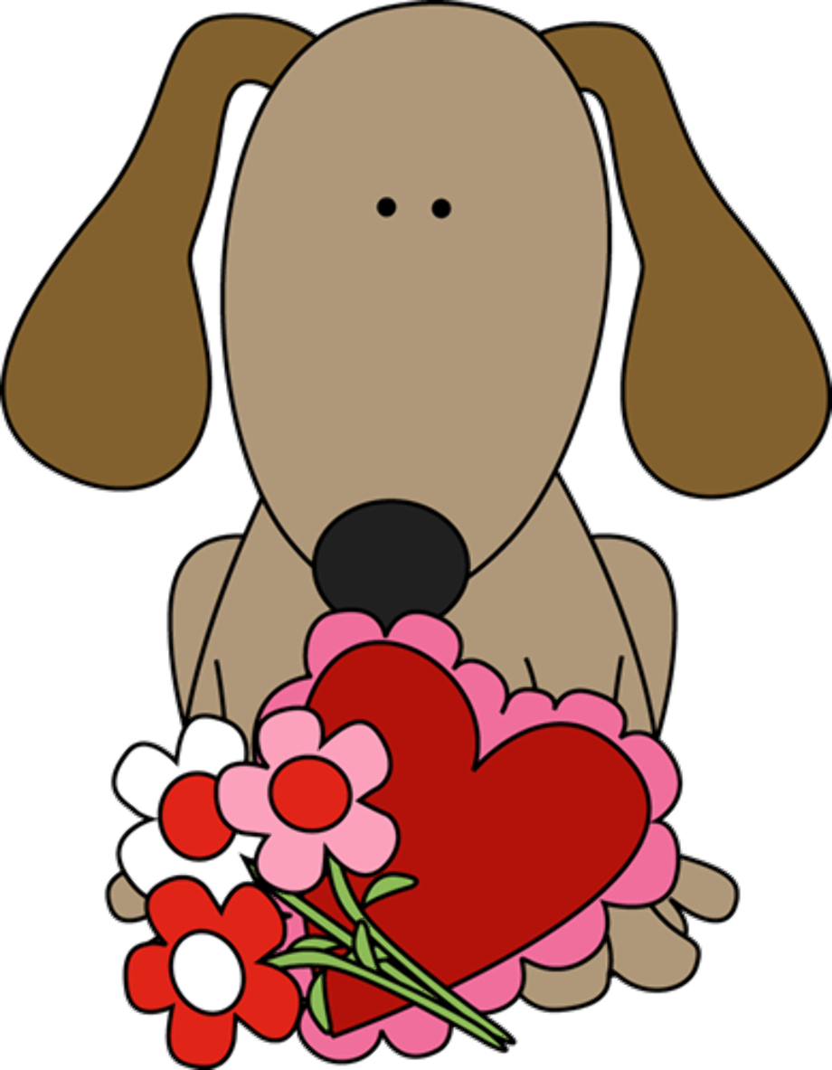 valentines clipart dog