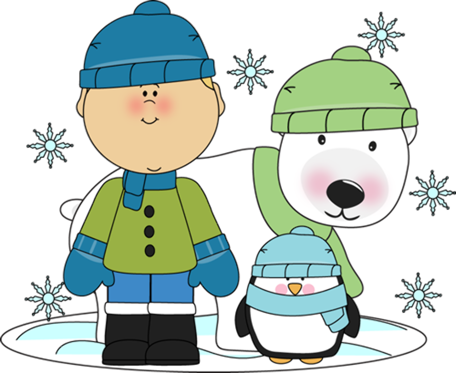 snow clipart kids playing