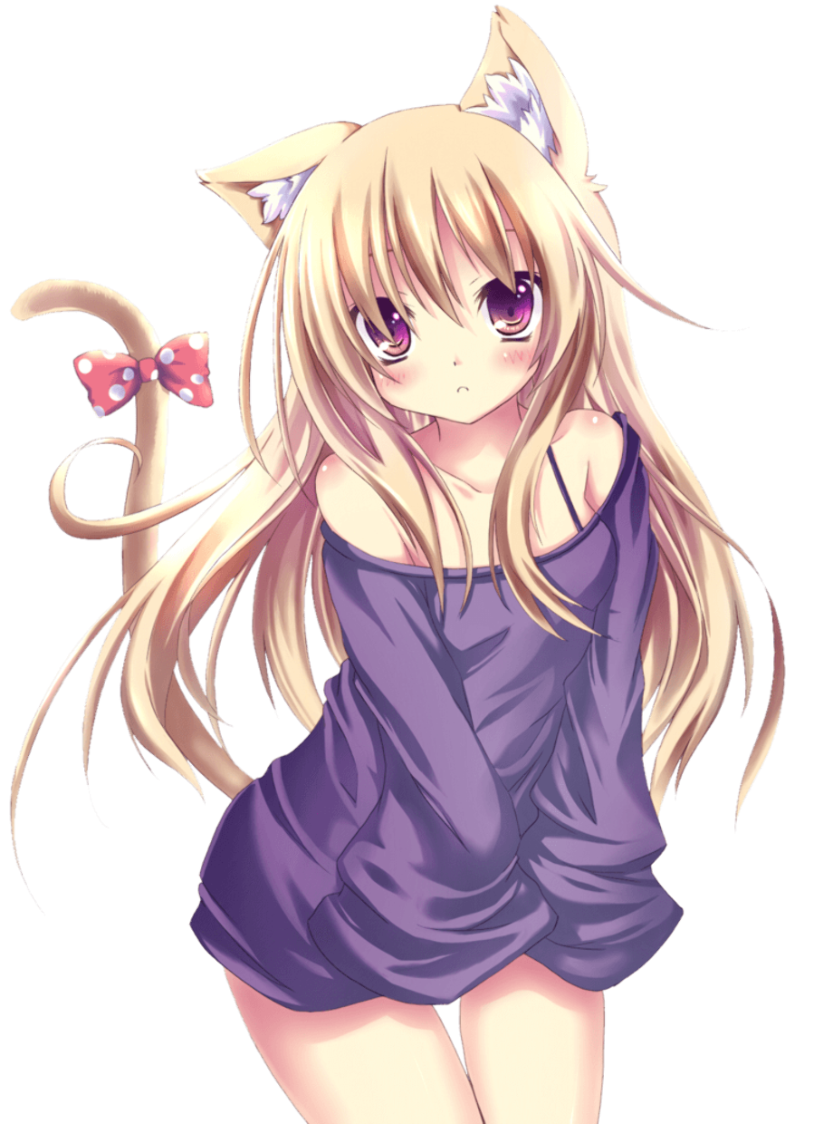 Download High Quality Anime Transparent Cat Girl -5801