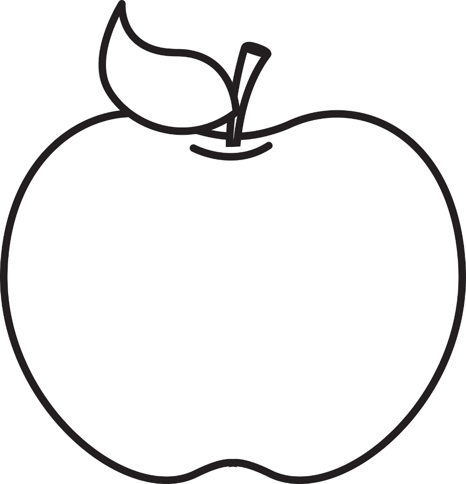 apple clipart black and white cartoon