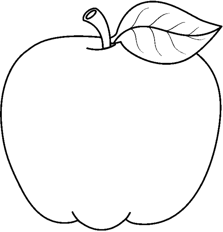 apple clipart black and white printable