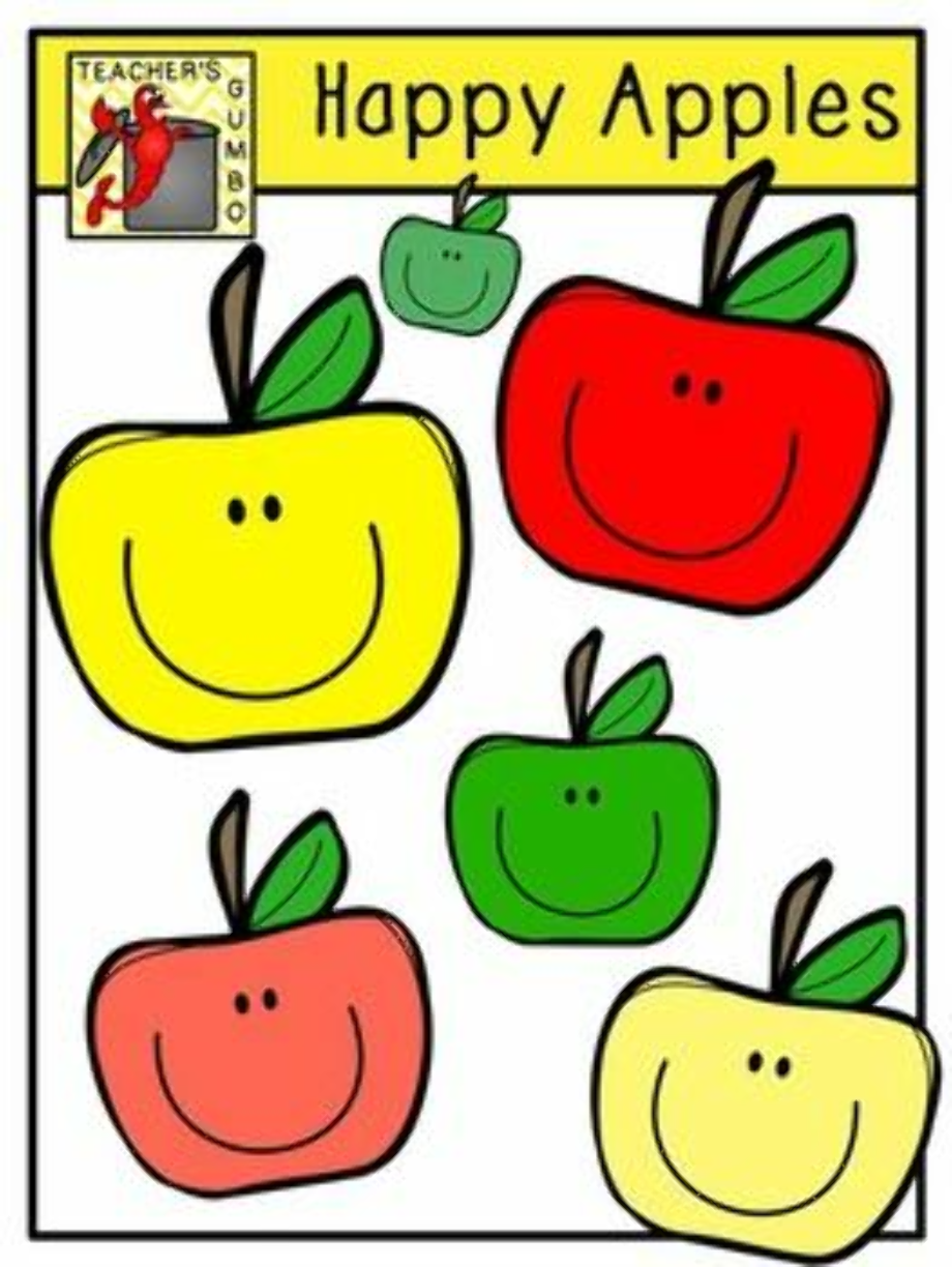apple clipart black and white happy