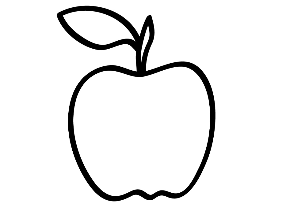 apple clipart black and white simple