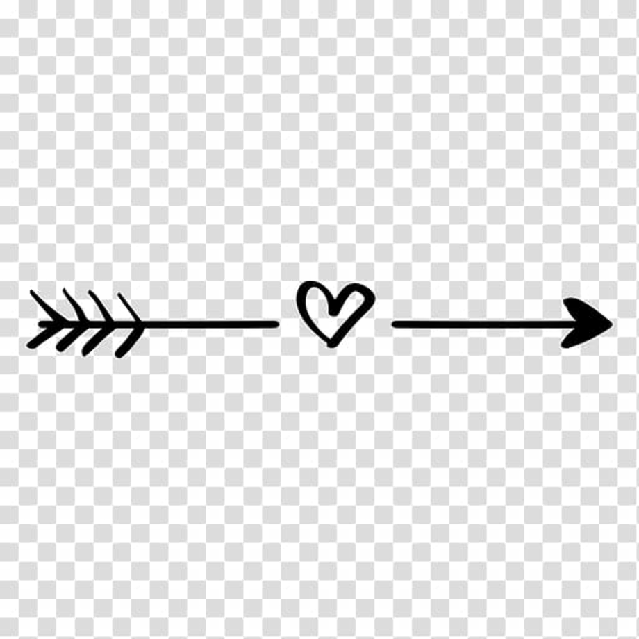 heart clipart black and white arrow