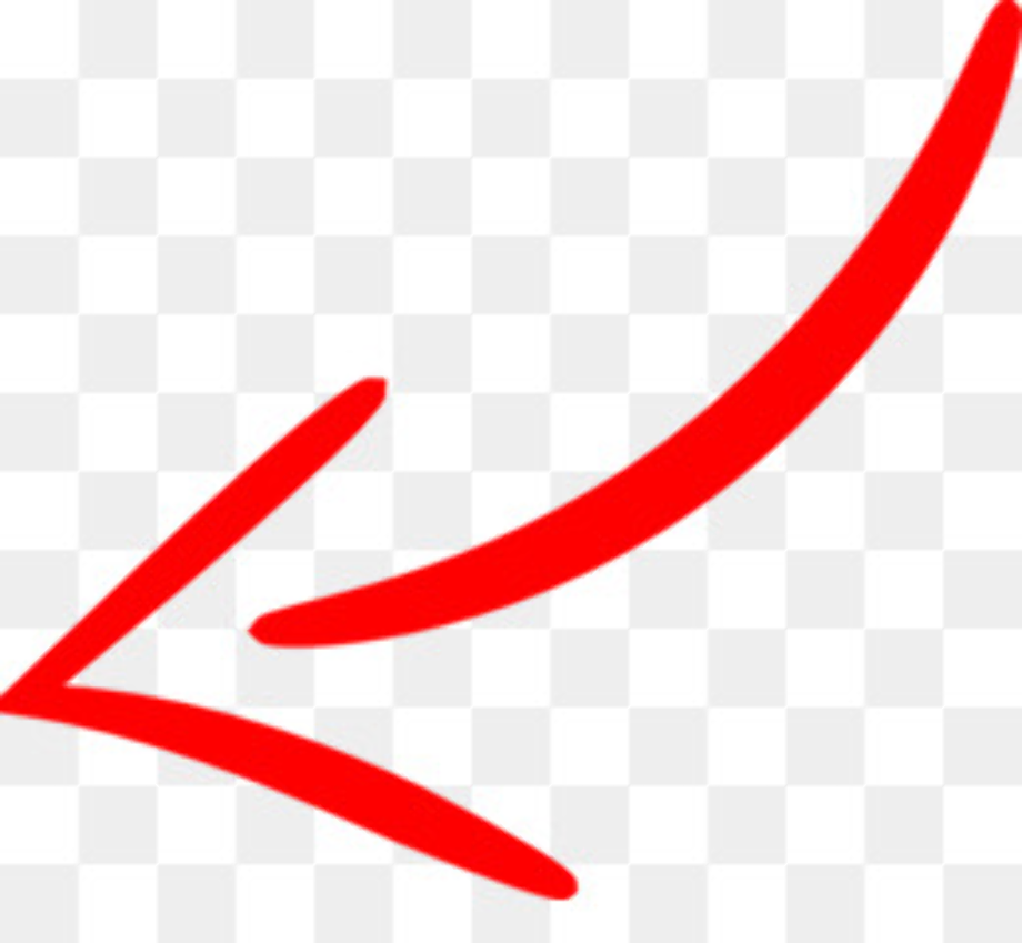 Red arrow transparent bent