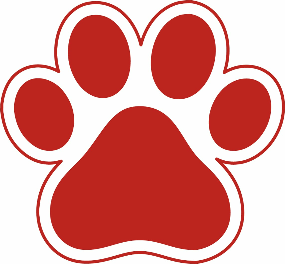 paw clipart red