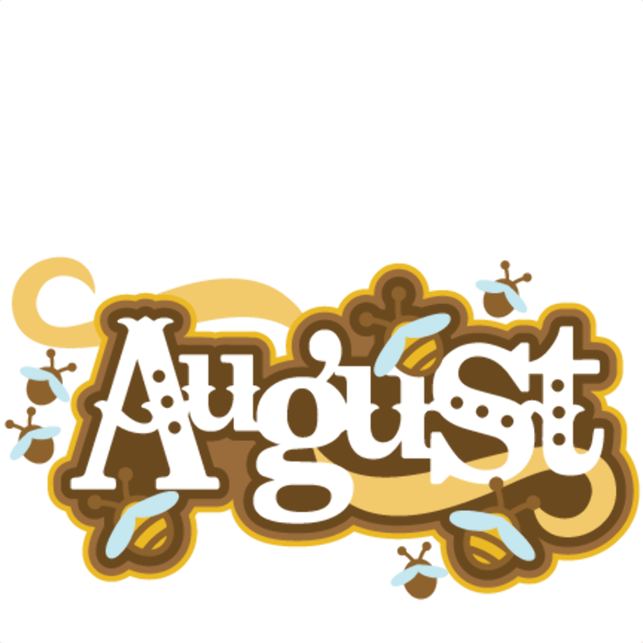 august clipart calligraphy