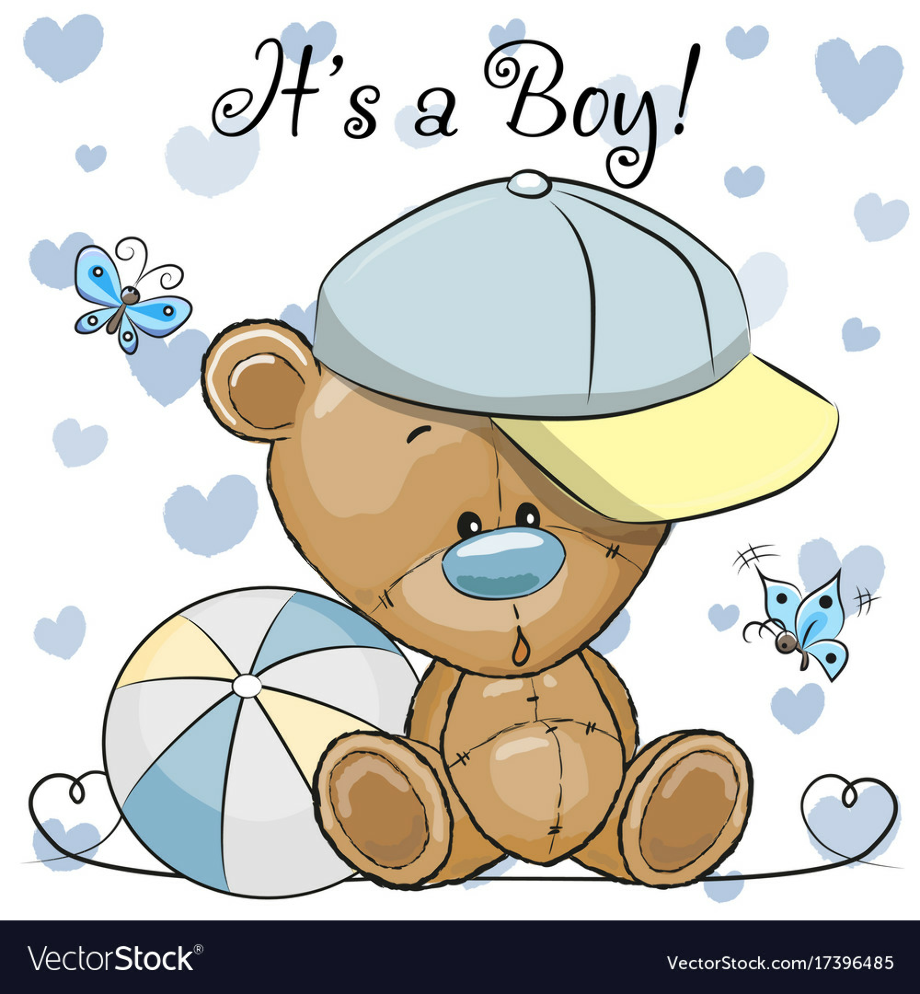 Teddy Bear Baby Shower Theme Boy Clip Art