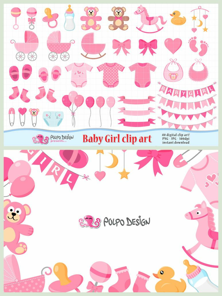 baby girl clipart scrapbook