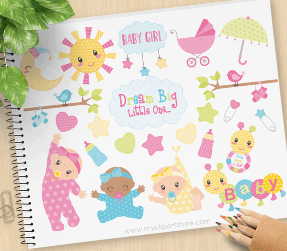 baby girl clipart scrapbook