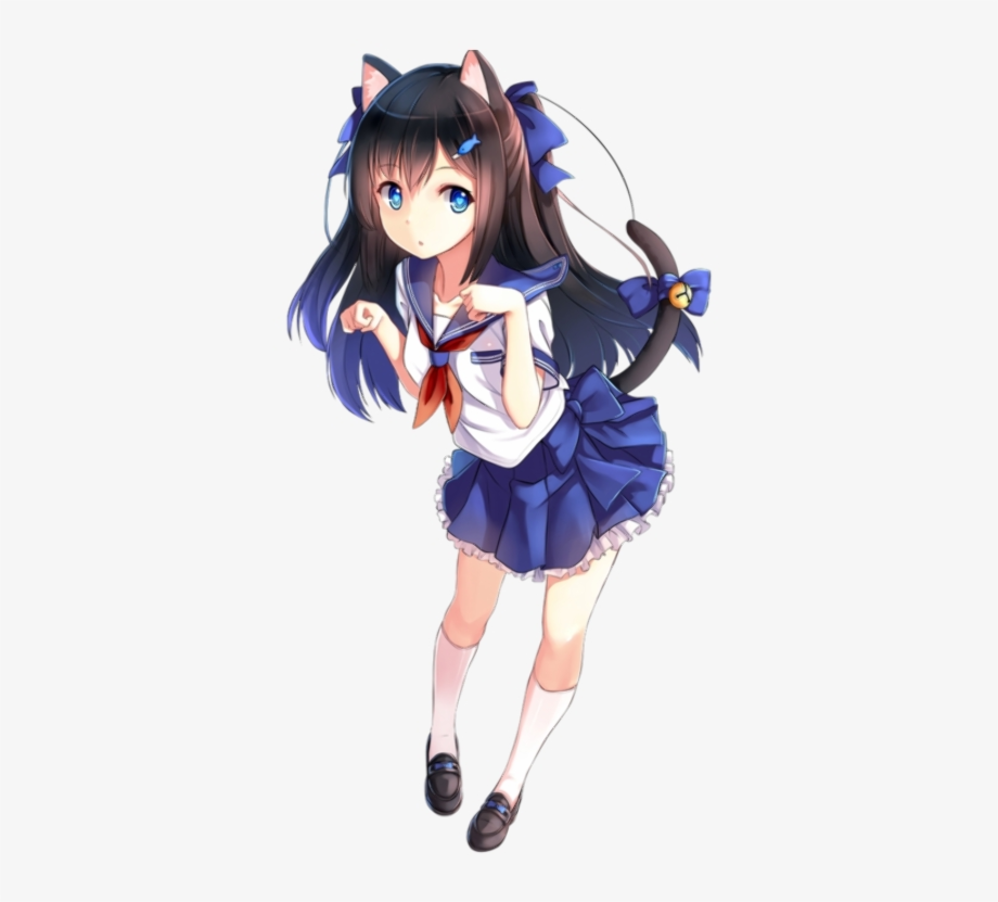 Anime transparent cat girl