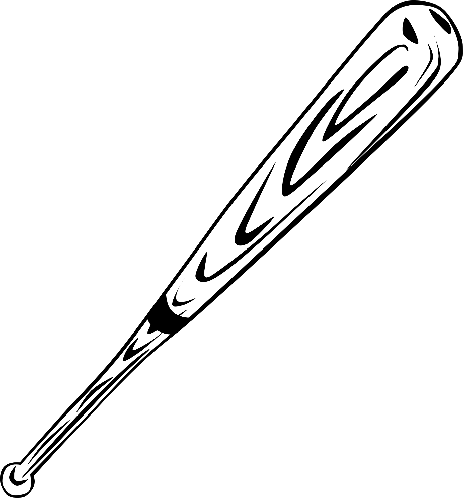 baseball bat clipart outline