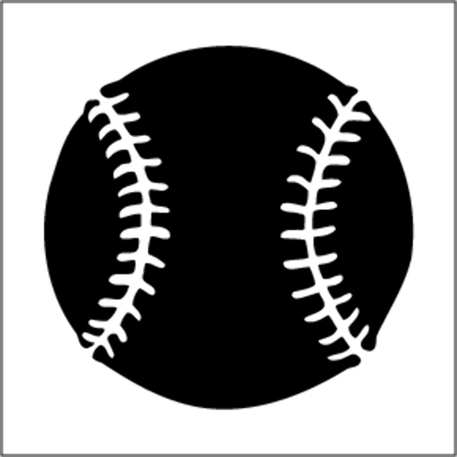 baseball clipart black and white