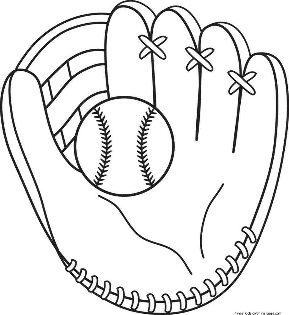 baseball clipart black and white glove