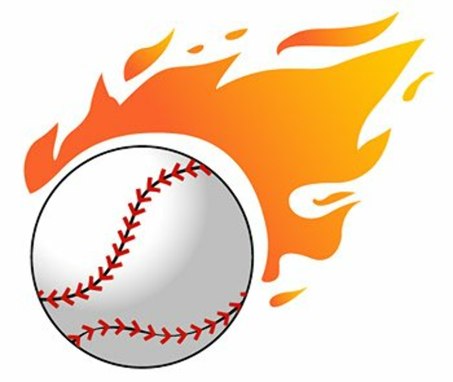 baseball clipart flaming