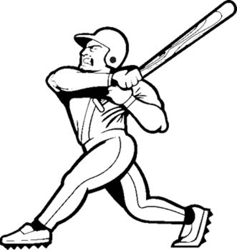 Download High Quality baseball player clipart outline Transparent PNG ...
