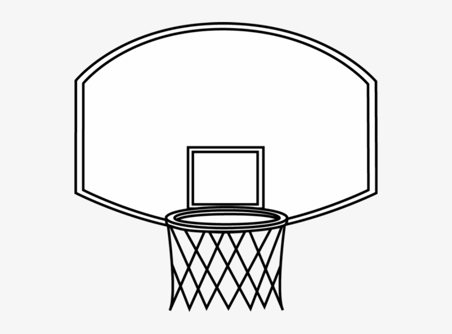 Basketball clipart black and white backboard.