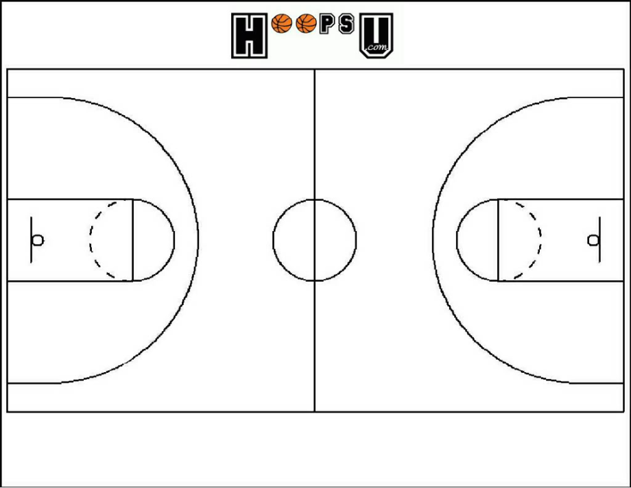 basketball clipart black and white court