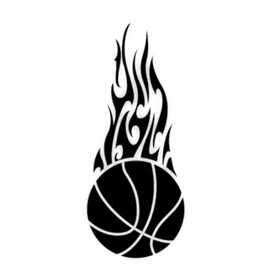 Download High Quality basketball clipart black and white flaming
