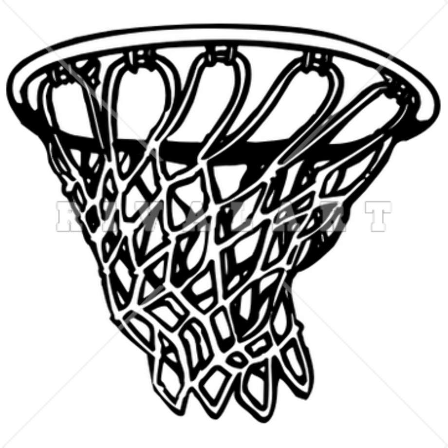 basketball clipart black and white hoop