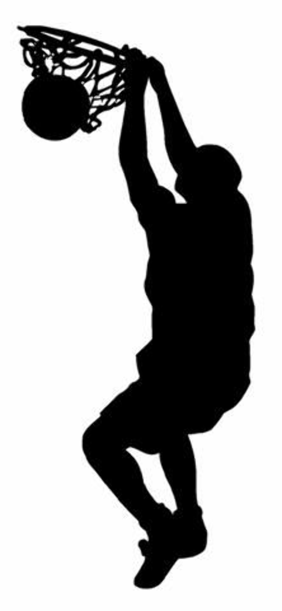 basketball clipart black and white dunking