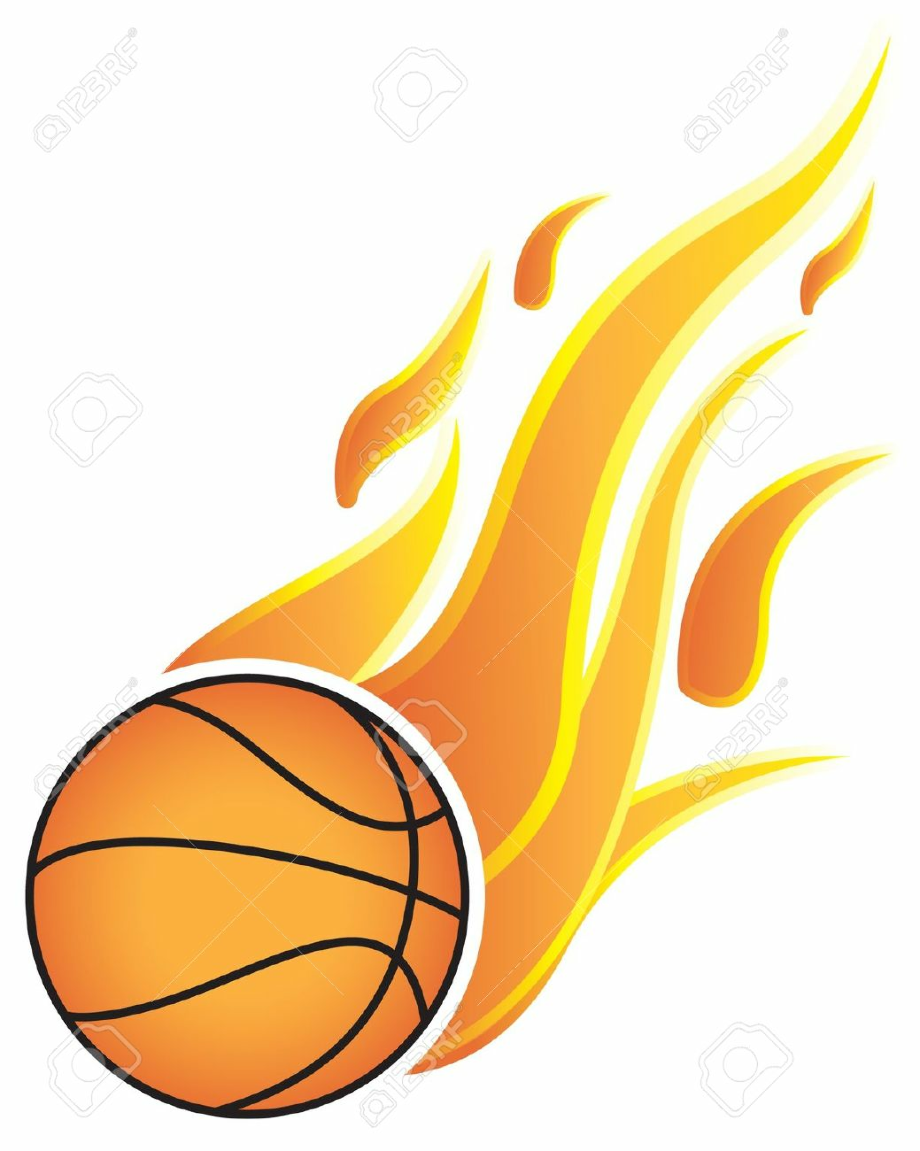 basketball clipart flaming
