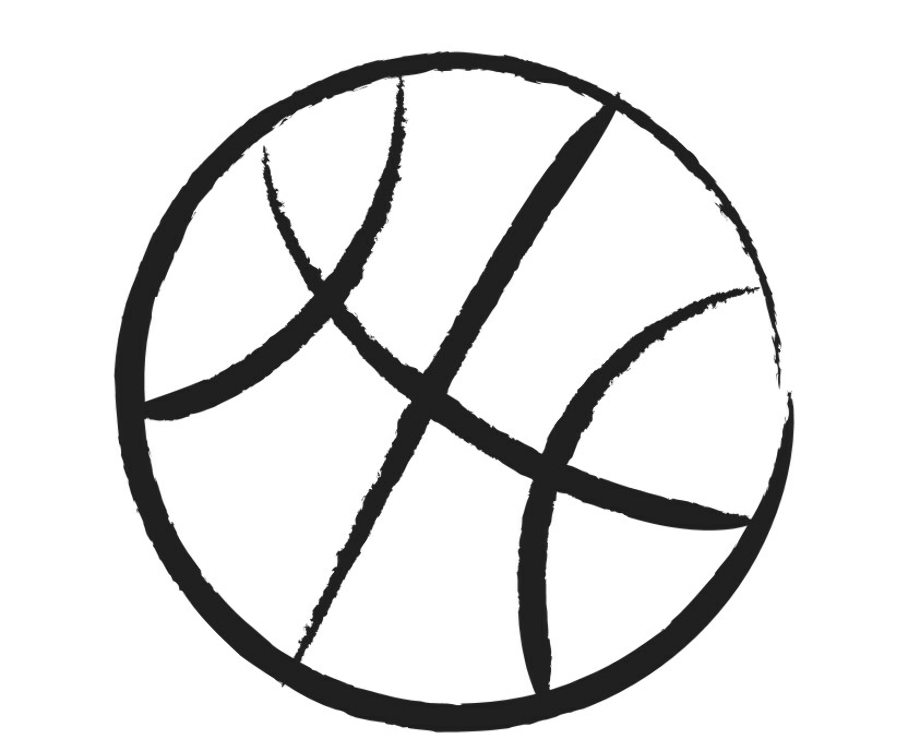 basketball clipart black and white abstract