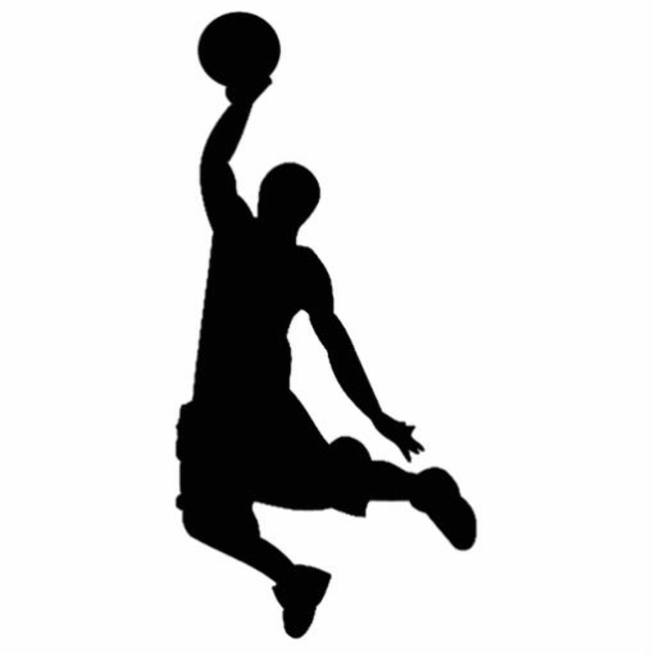 basketball clipart black and white silhouette