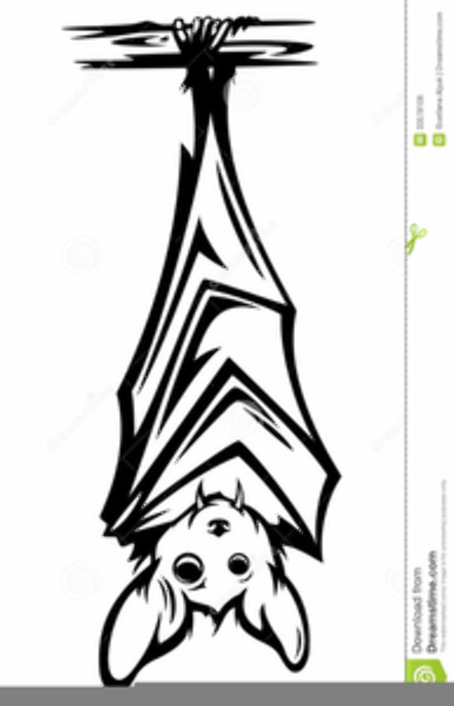 bat clipart upside down