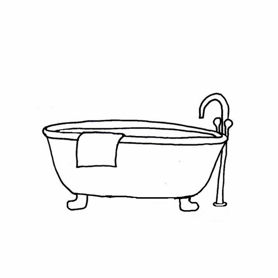 bathtub clipart outline
