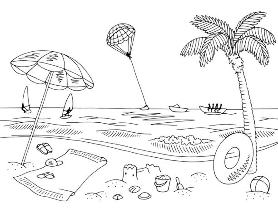 Download High Quality beach clip art black and white Transparent PNG ...