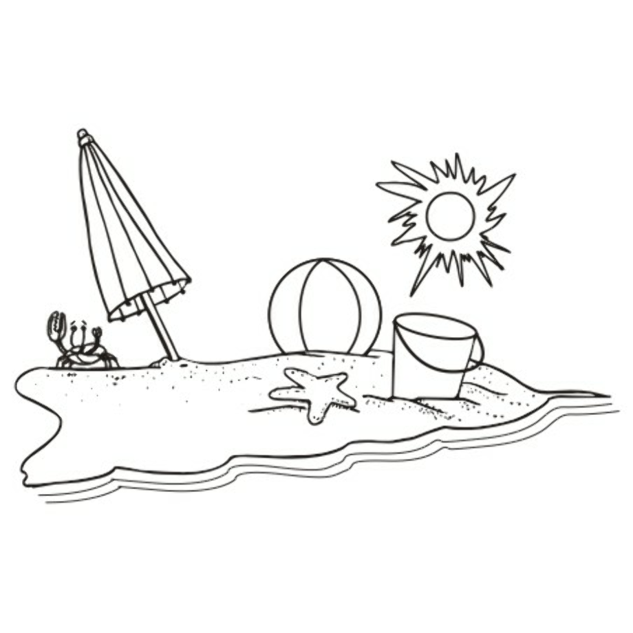 Download High Quality beach clipart black and white Transparent PNG ...