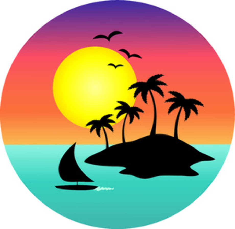 sunset clipart palm tree