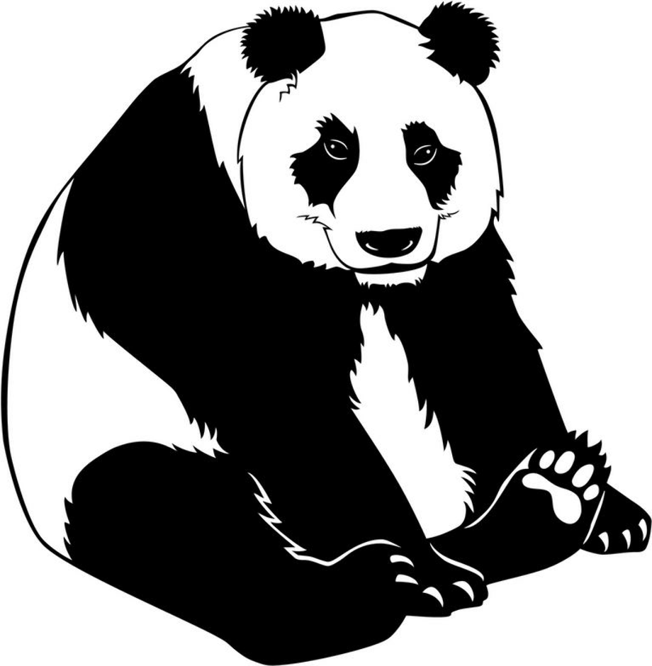panda clipart sitting