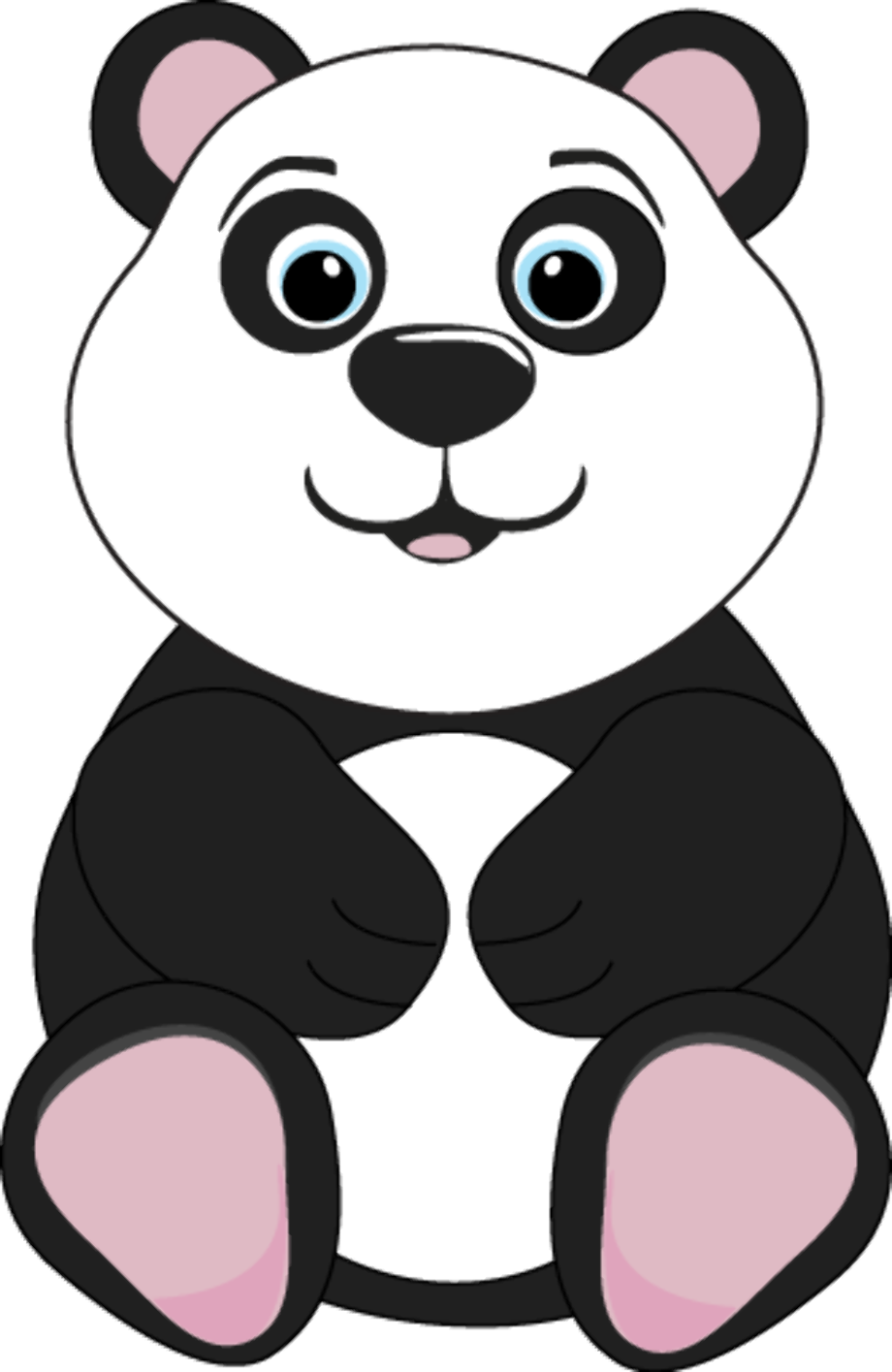panda clipart pink