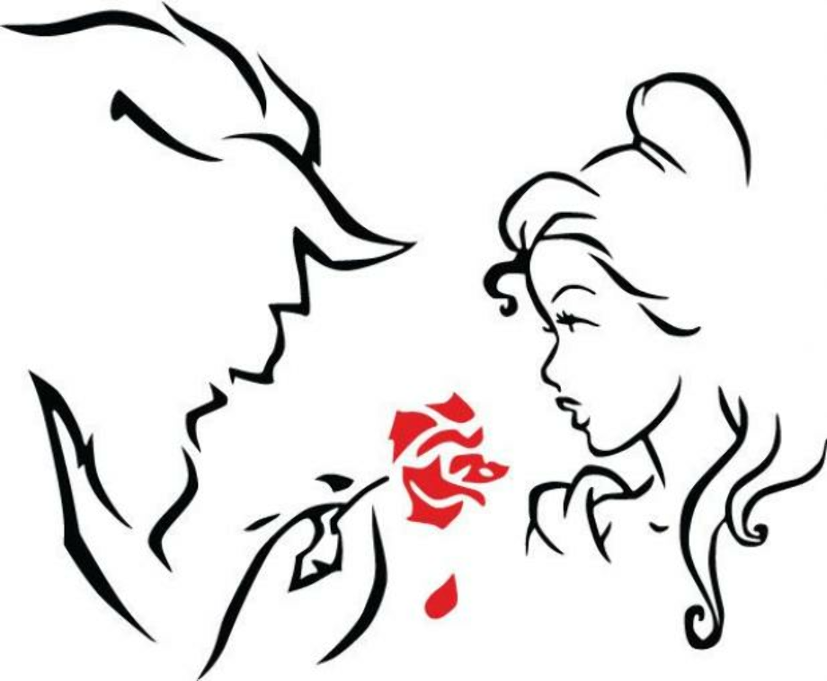 Download High Quality beauty and the beast clipart outline Transparent